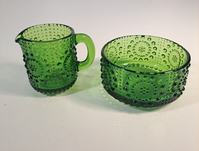 Riihimäen lasi Grapponia sarjan sokerikko ja kermakko