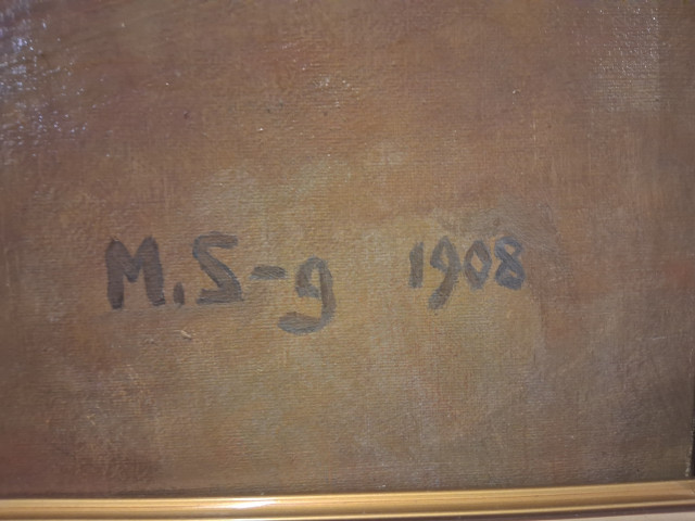 Schwartzberg Maria,öljy levylle,signeerattu