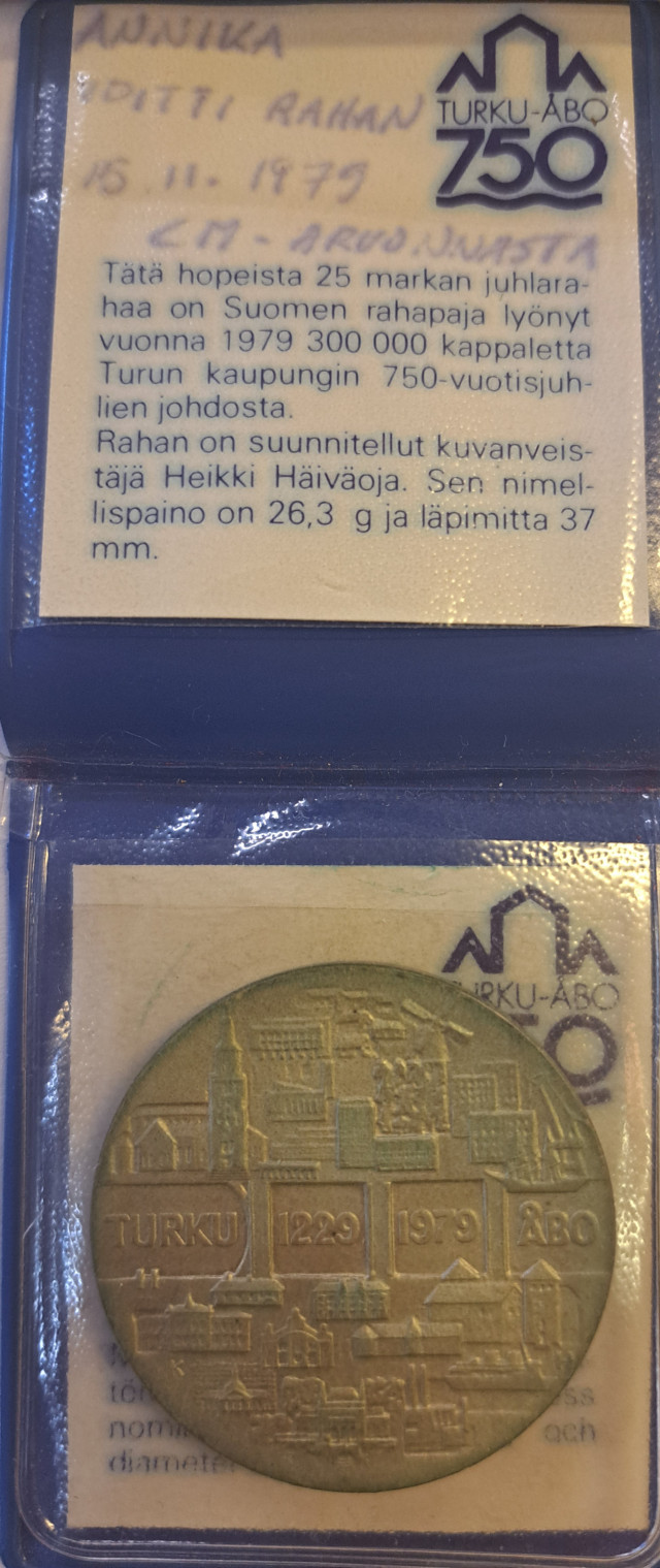 Hopeiset juhlarahat 5kpl