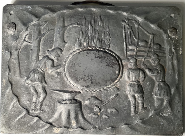 Metallinen Kalevala-aiheinen reliefi  17,5x13cm