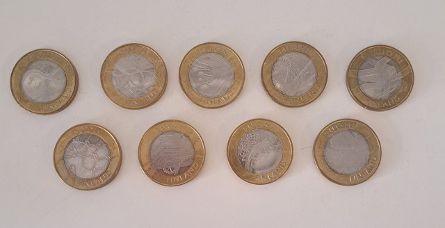 5€ Maakuntarahakokoelma 9kpl