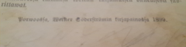 Kyläläisten kirjasia, vuodelta 1899