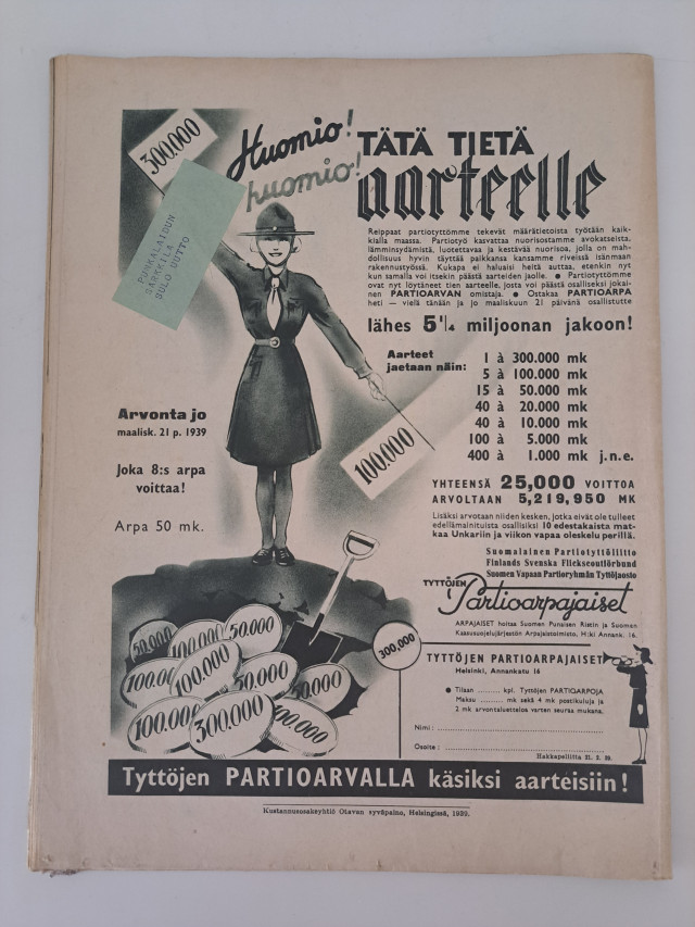Hakkapeliitta lehti vuodelta 1939