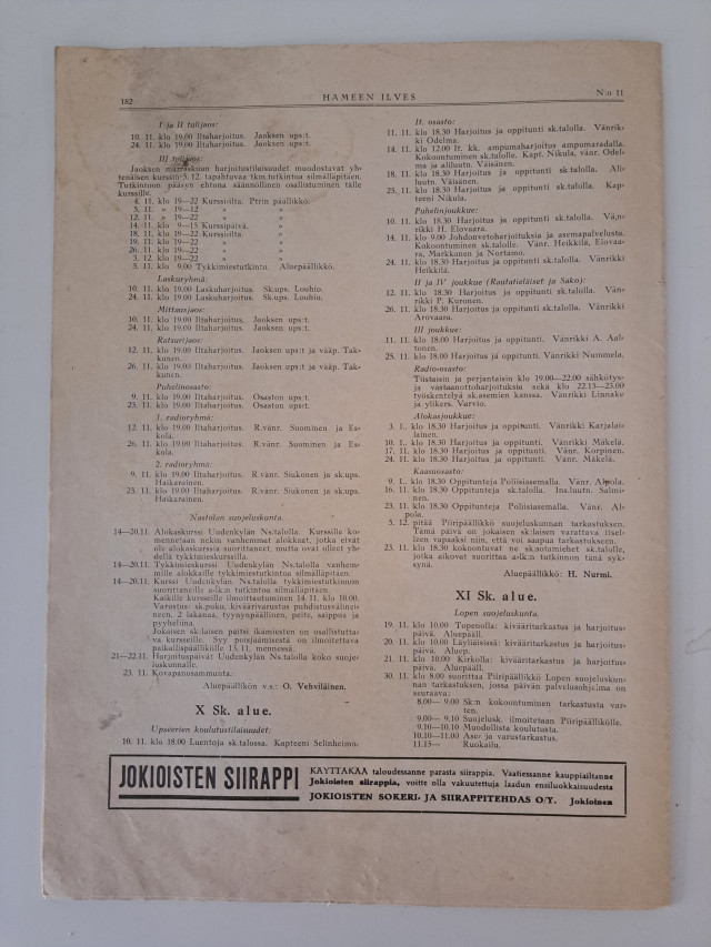 Hämeen Ilves marraskuu 1937