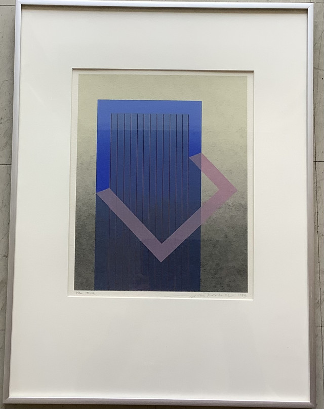 Matti Koskela: serigrafia 1983 ” vaaleanpunainen kulma”