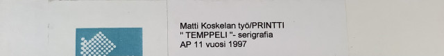 Matti Koskela 1977 serigrafia “temppeli”