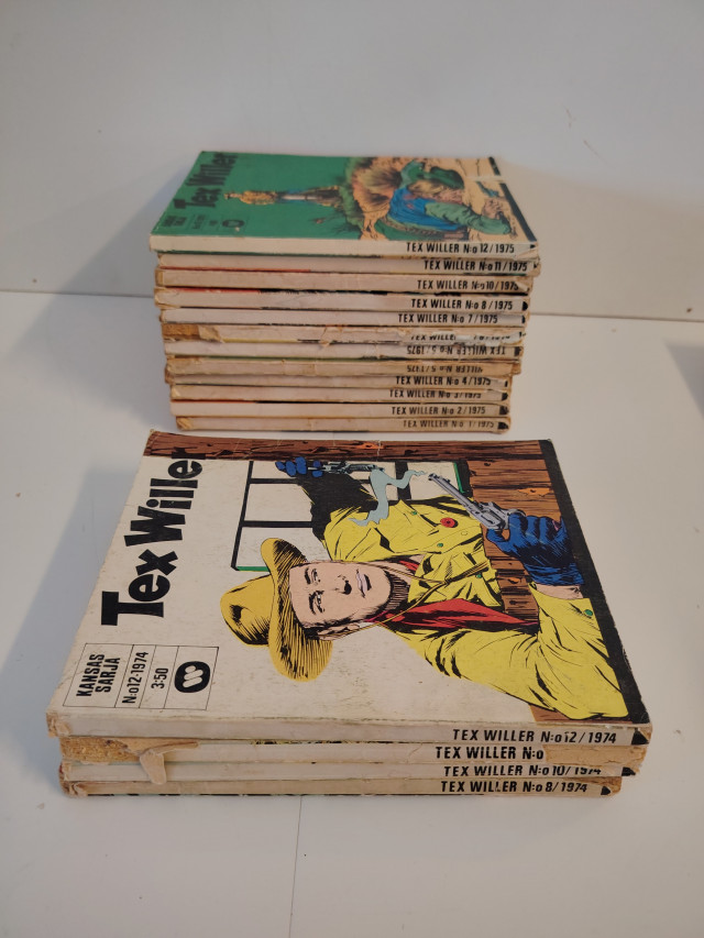Tex Willer sarjakuvia vuosikerroista 1974 ja 1975