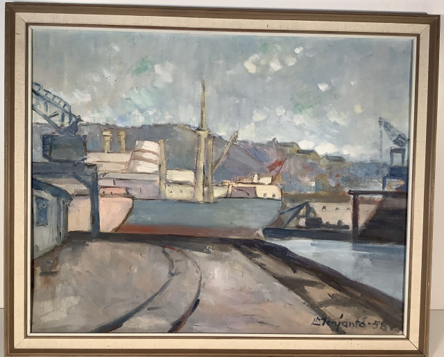 Lauri Merjanto 1958. Öljyvärimaalaus levylle