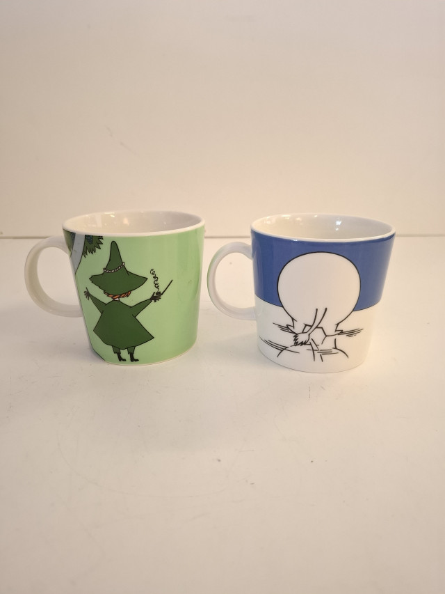 Muumimukit 2kpl (nuuskamuikkunen&muumipeikko)