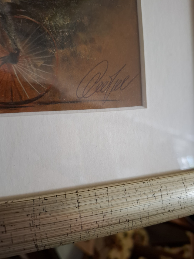 Taiteilija Olli Joki suurrealistinen teos signeerauksella