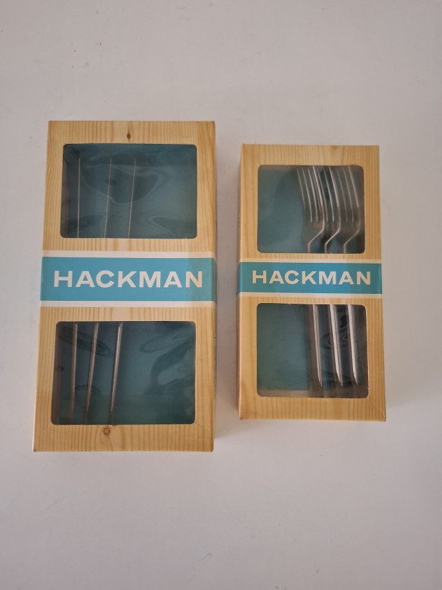 Vintage Hackman aterimet 3kpl veitsiä& 3kpl veitsiä