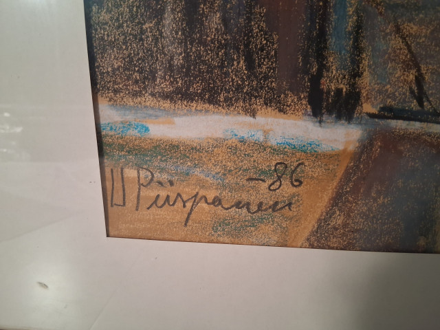 Unto Piispanen signeerattu guassi