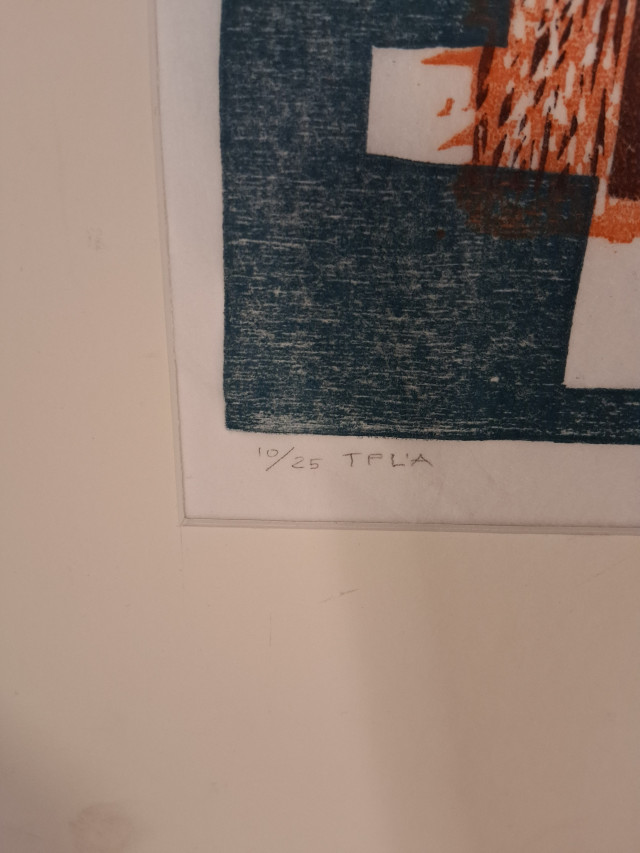 Puupiirros Matti Koskela signeerettu 1961
