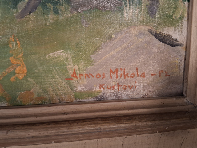 Taulu Armas Mikola signeerattu öljy kankaalle