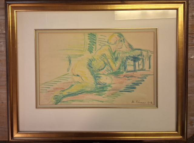 Mikko Oinonen signeerattu ja päivätty 1912,pastellimaalaus