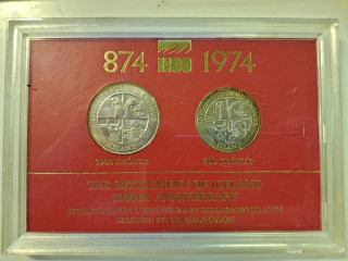 Hopearahat 2kpl The Settlement of iceland 1100th anniversary