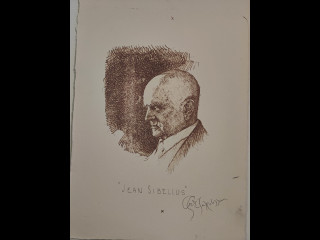 Fritz Jakobsson Signeerattu kivipainotyö