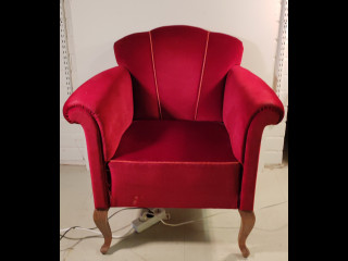 Nojatuoli plyysiverhoilu 1930/40 luku.