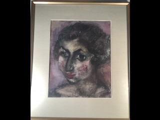 Eemu Myntti  1922.  ”Tytön pää”signeerattu