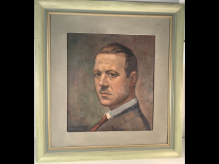 Frans Hiivanainen. Omakuva 1928, signeerattu öljy kankaalle