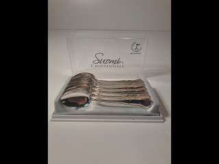 Hopeiset kahvilusikat Chippendale