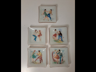 Taitolasin pienet lautaset 5 kpl