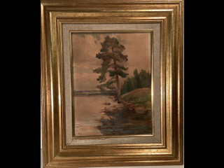 Kaarlo vuori, Pielavedeltä 1900,signeerattu vesivärimaalaus