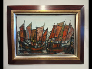 Taulu Simo Ruokokoski öljy levylle,signeerattu