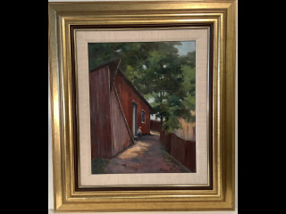 Ina Sjöström Öljyvärimaalaus levylle,signeerattu