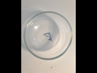 Kristallilasi malja delfiinikuviolla