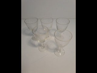 Vintage viinilasit kielokuvioilla 5kpl