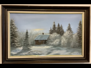 R Hakala öljyvärimaalaus kankaalle 1980