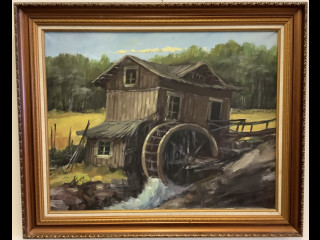 P.Pylkjönen Öljyvärimaalaus kankaalle ”Perkon mylly”