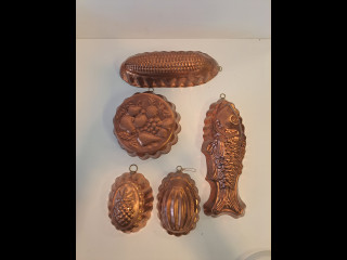 Kuparisia muotteja 5kpl