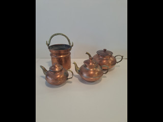 Kuparikannut 3kpl+pieni ämpäri