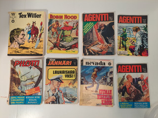 Vanhat sarjakuvalehdet 8kpl, Agentti+pilotti ym.