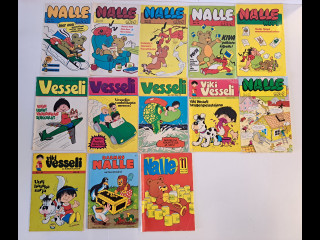 70-luvun sarjakuvia 13kpl (Nalle Nöpö, Viki Vesseli ym.)