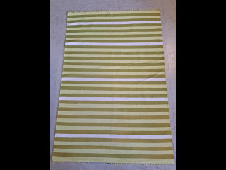 Vihertävä raidallinen räsymatto 204x137