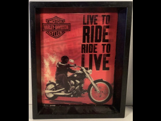 Harley-Davidson kolmeulotteinen taulu