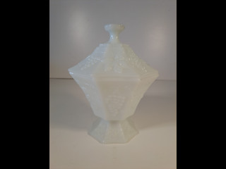 Vintage kannellinen karkkimalja, Anchor Hocking