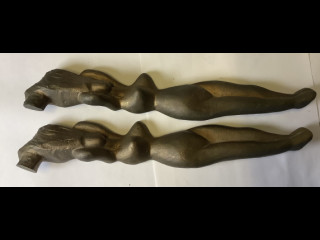 Naisfiguurit pronssia 2 kpl