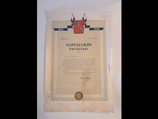 Ylipäällikön päiväkäsky 24.7.1940 Mannerheim