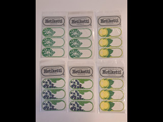 Nanny Stillin suunnittelemat "Hetiketti" tarraetiketit