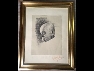 Fritz Jakobssonin signeeraama litografia 1/99 ”Jean Sibelius”