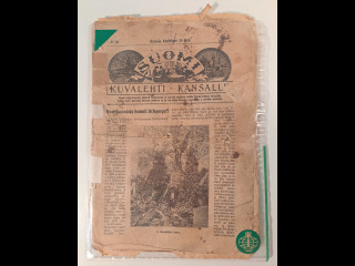 Sanomalehti vuodelta 1905 Suomi, Kuvalehti kansalle, muovitaskussa